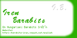 iren barabits business card